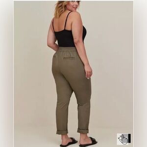 Torrid Dusty Olive Tie-Front Poplin Pants